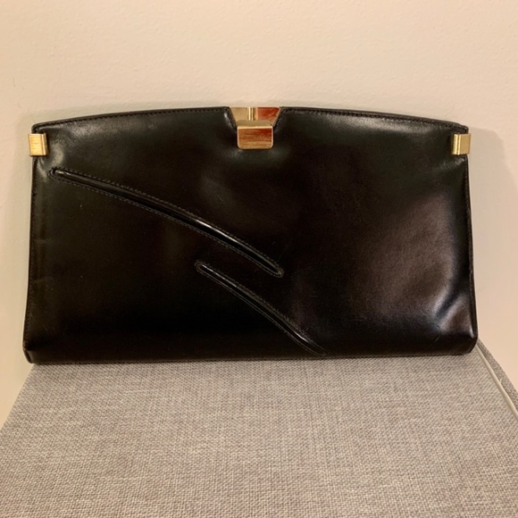 Vintage Ingeldews Canadian Made Black Clutch - Picture 9 of 13